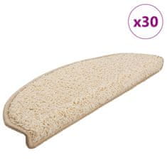 shumee vidaXL Podloge za stopnice 30 kosov krem 65x21x4 cm