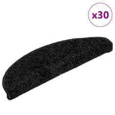 shumee vidaXL Podloge za stopnice 30 kosov črne 56x17x3 cm