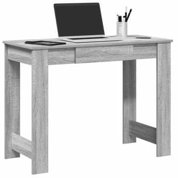 Vidaxl vidaXL Pisalna miza, siva sonoma hrastova, 100x45x75 cm, material na osnovi lesa