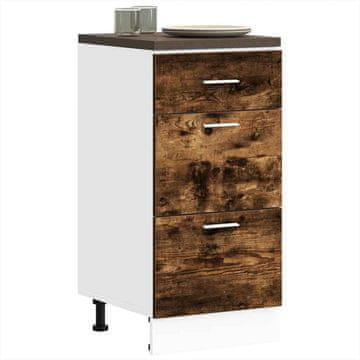 shumee vidaXL Spodnja omarica Smoked Oak 40x46x81,5 cm Inženirski les