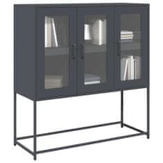 Vidaxl Komoda antracitna 100,5x39x107 cm hladno valjano jeklo
