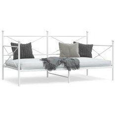 Vidaxl Dnevna postelja brez vzmetnice Bela 100x190 cm Jeklo