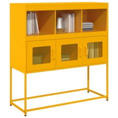 Vidaxl Komoda gorčično rumena 100,5x39x107 cm hladno valjano jeklo