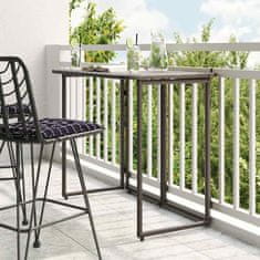 shumee vidaXL Zložljiva vrtna miza Brown 90x51x75 cm Poly Rattan