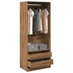 shumee vidaXL Garderobna omara artisan hrast 80x50x200 cm inženirski les