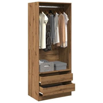 shumee vidaXL Garderobna omara artisan hrast 80x50x200 cm inženirski les