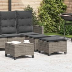 Vidaxl Vrtni stolčki z blazinami 2 kosa Grey 55x55x36 cm Poly Rattan