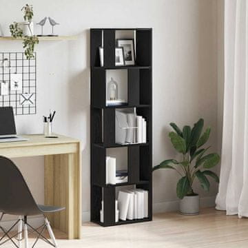 shumee vidaXL Book Cabinet/Room Divider Črni hrast 45x24x159 cm