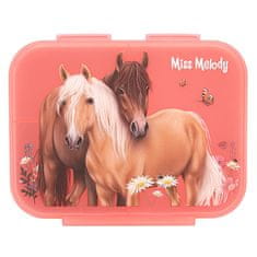 Miss Melody Svačinový box Flowers, Růžový, dva hnědí koně na louce