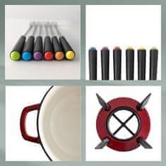 Kela Set za fondi s sirom iz litega železa CALIDO 1,8 l rdeč KL-16621