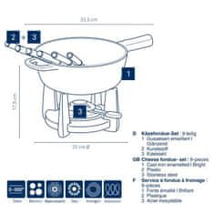 Kela Set za fondi s sirom iz litega železa CALIDO 1,8 l rdeč KL-16621