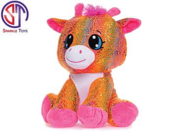 Star Sparkle žirafa plišasta oranžna sedeča 37 cm