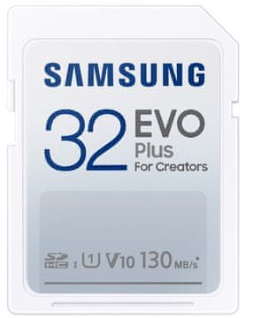 Samsung EVO Plus spominska kartica, SDHC, 32GB, U1, V10, UHS-I