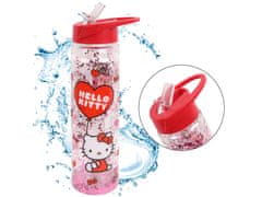 HELLO KITTY Hello Kitty Plastična steklenica s slamico, prozorna steklenica za vodoa 550ml 