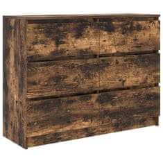 Vidaxl Komoda dimljeni hrast 100x35x76 cm inženirski les