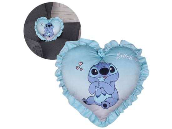 Disney DISNEY Stitch Modra blazina, dekorativna, v obliki srca 45x45 cm OEKO-TEX