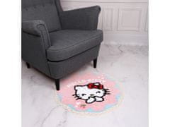 HELLO KITTY Hello Kitty Okrogla preproga, roza, nedrseča, s čipko 60x60cm 