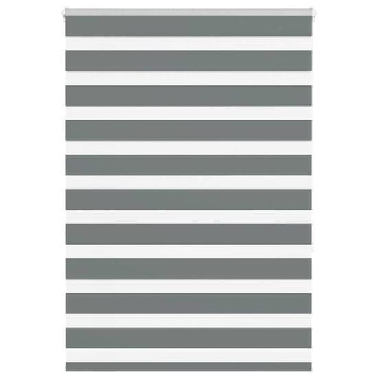 shumee vidaXL Zebra senčilo temno sivo 110x150 cm tkanina širina 105,9 cm