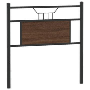 Vidaxl Nadomestno vzglavje rjavi hrast 80 cm inženirski les in jeklo