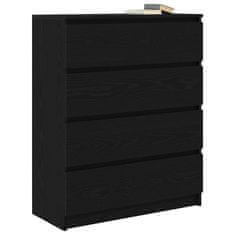 Vidaxl Komoda črni hrast 80x35x99 cm inženirski les