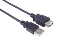 USB 2.0 podaljšek, A-A, 1 m, črn