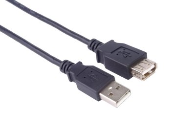 USB 2.0 podaljšek, A-A, 1 m, črn