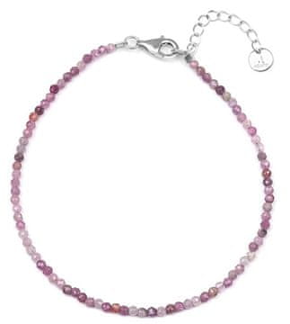 Mineralna zapestnica z roza rubinastimi perlami POL-B12/21L