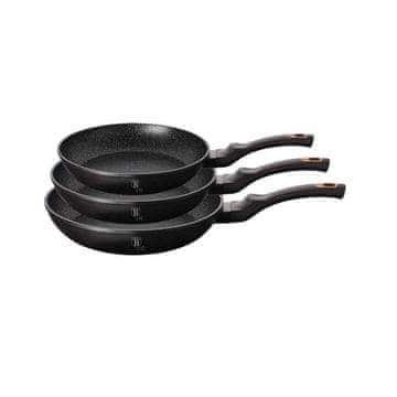 Berlingerhaus  Berlinger Haus komplet 3 granitnih ponev Black Rose 8692
