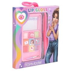 Top Model Sada lesků na rty , 9 barev, se stětečkem, zrcátkem, na šňůrce, ve tvalu mobilího telefonu