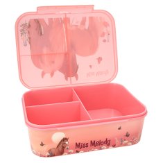 Miss Melody Svačinový box Flowers, Růžový, dva hnědí koně na louce