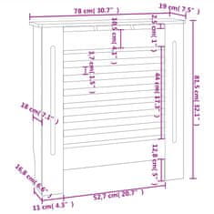 Vidaxl Pokrov za radiator siv MDF 78 cm