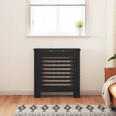 Vidaxl Pokrov za radiator MDF črn 78 cm