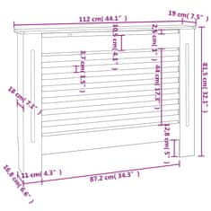 Vidaxl Pokrov za radiator bel 112x19x81,5 cm MDF