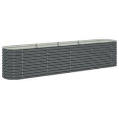Vidaxl Visoka greda 400x80x81 cm pocinkano jeklo siva