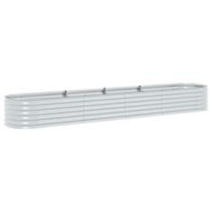 Vidaxl Visoka greda 400x80x44 cm pocinkano jeklo srebrna