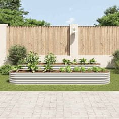 Vidaxl Visoka greda 400x80x44 cm pocinkano jeklo srebrna