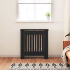 Vidaxl Pokrov za radiator MDF črn 78 cm