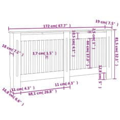 Vidaxl Pokrov za radiator črn 172x19x81,5 cm inženirski les
