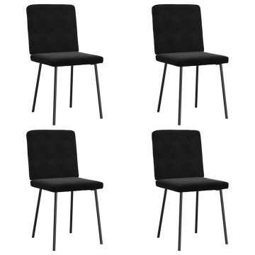 Vidaxl Jedilni stoli 4 kosi črn žamet