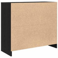 Vidaxl Komoda črni hrast 85x34x76 cm inženirski les