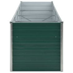 Vidaxl Visoka greda iz pocinkanega jekla 320x80x77 cm zelene barve