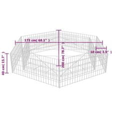 Vidaxl Šestkotna visoka greda gabion 200x173x40 cm