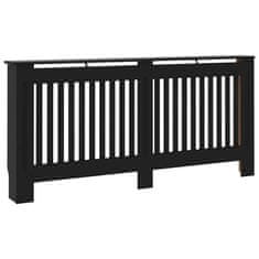 Vidaxl Pokrov za radiator črn 172x19x81,5 cm inženirski les