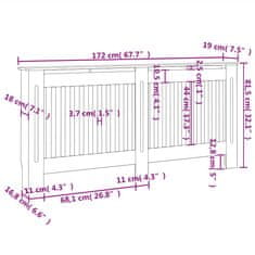 Vidaxl Pokrov za radiator črn 172x19x81,5 cm mediapan