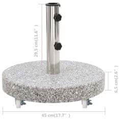 Vidaxl Podstavek za senčnik granit 30 kg okrogel siv