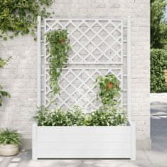 Vidaxl Vrtno cvetlično korito z oporno mrežo 100x43x142 cm PP belo