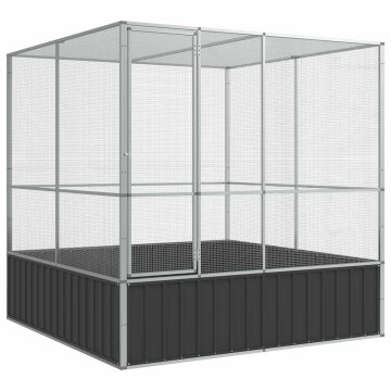 Vidaxl Voliera srebrna 211x207x212 cm jeklo