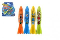 Teddies Torpedo za potapljanje plastika 13cm 4 barve na kartici 17x18cm