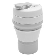 NEW BABY Zložljiva silikonska skodelica 350 ml 2v1 siva