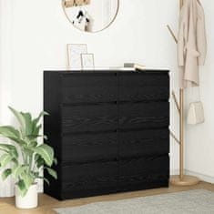 Vidaxl Komoda črni hrast 100x35x99 cm inženirski les
